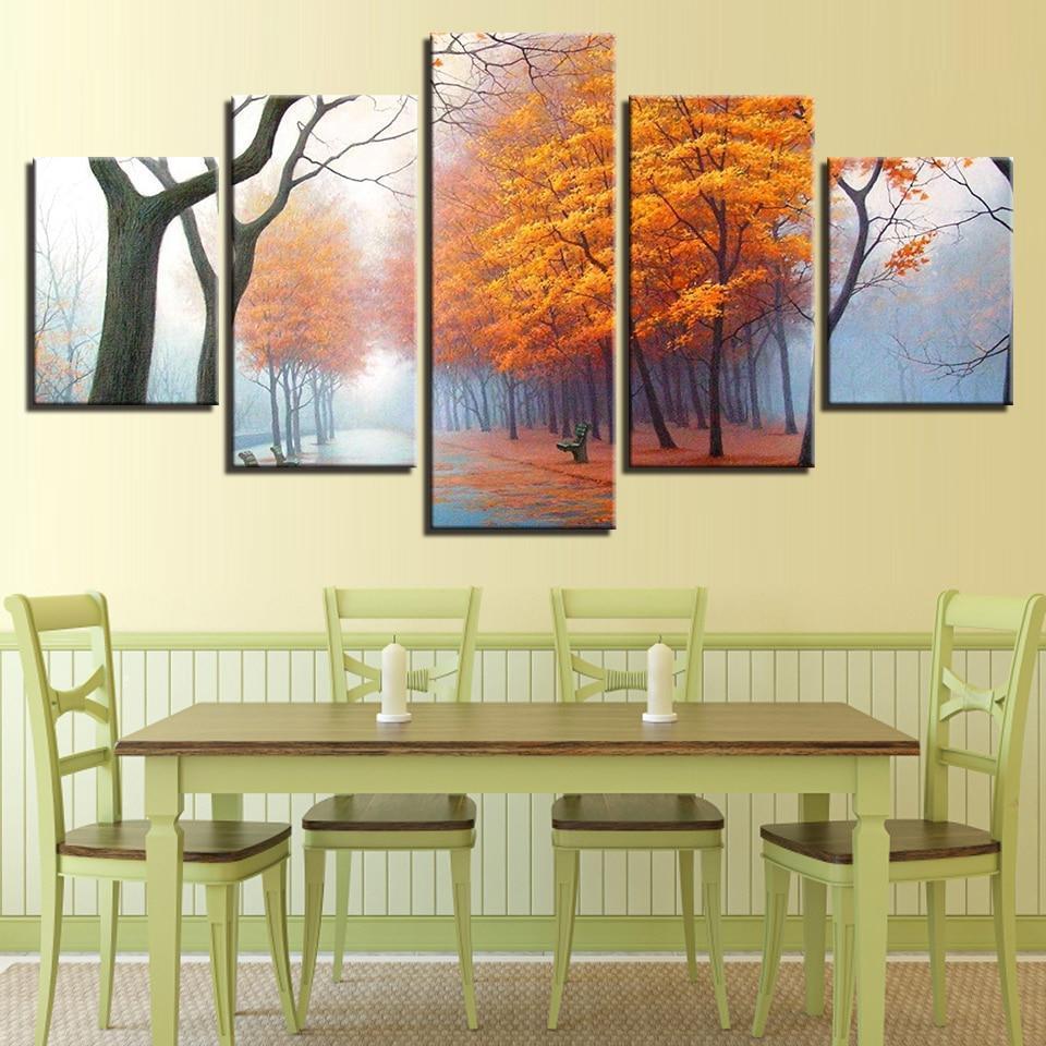 Golden Maple Tree Nature Canvas Wall Art