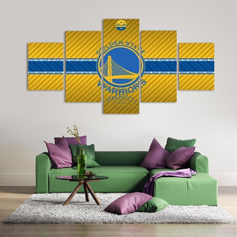 Golden State Warrior Logo  Basketball Canvas Wall Art