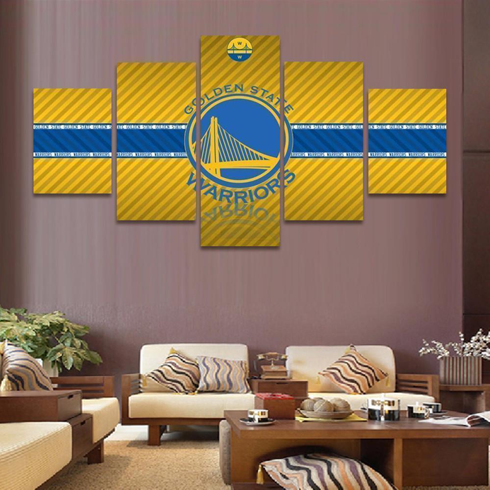 Golden State Warrior Logo  Basketball Canvas Wall Art