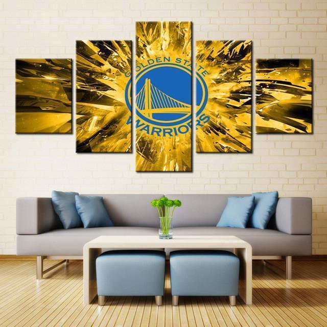 Golden State Warriors Logo  Basketball Canvas Wall Art