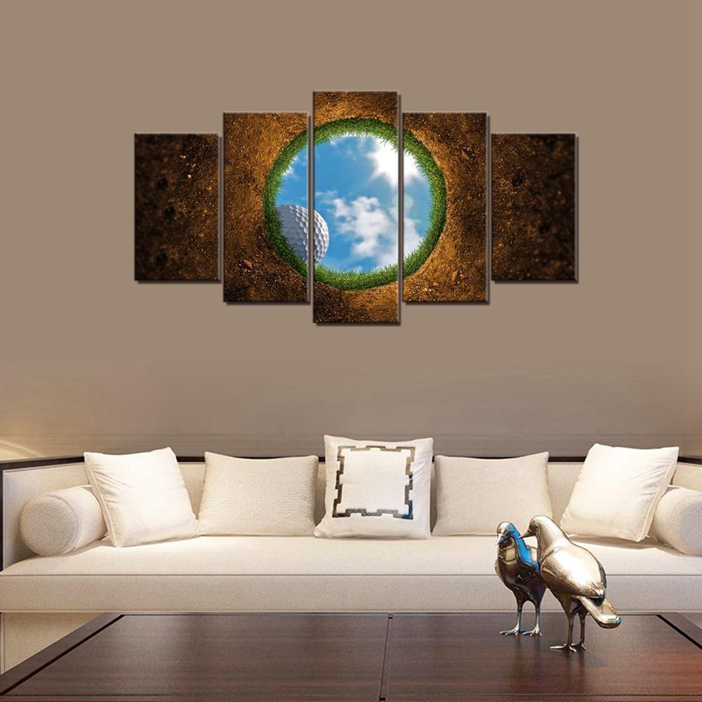Golf Ball at the Hole  Sport Canvas Wall Art
