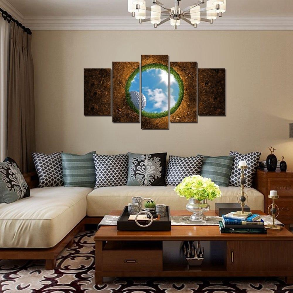 Golf Ball at the Hole  Sport Canvas Wall Art