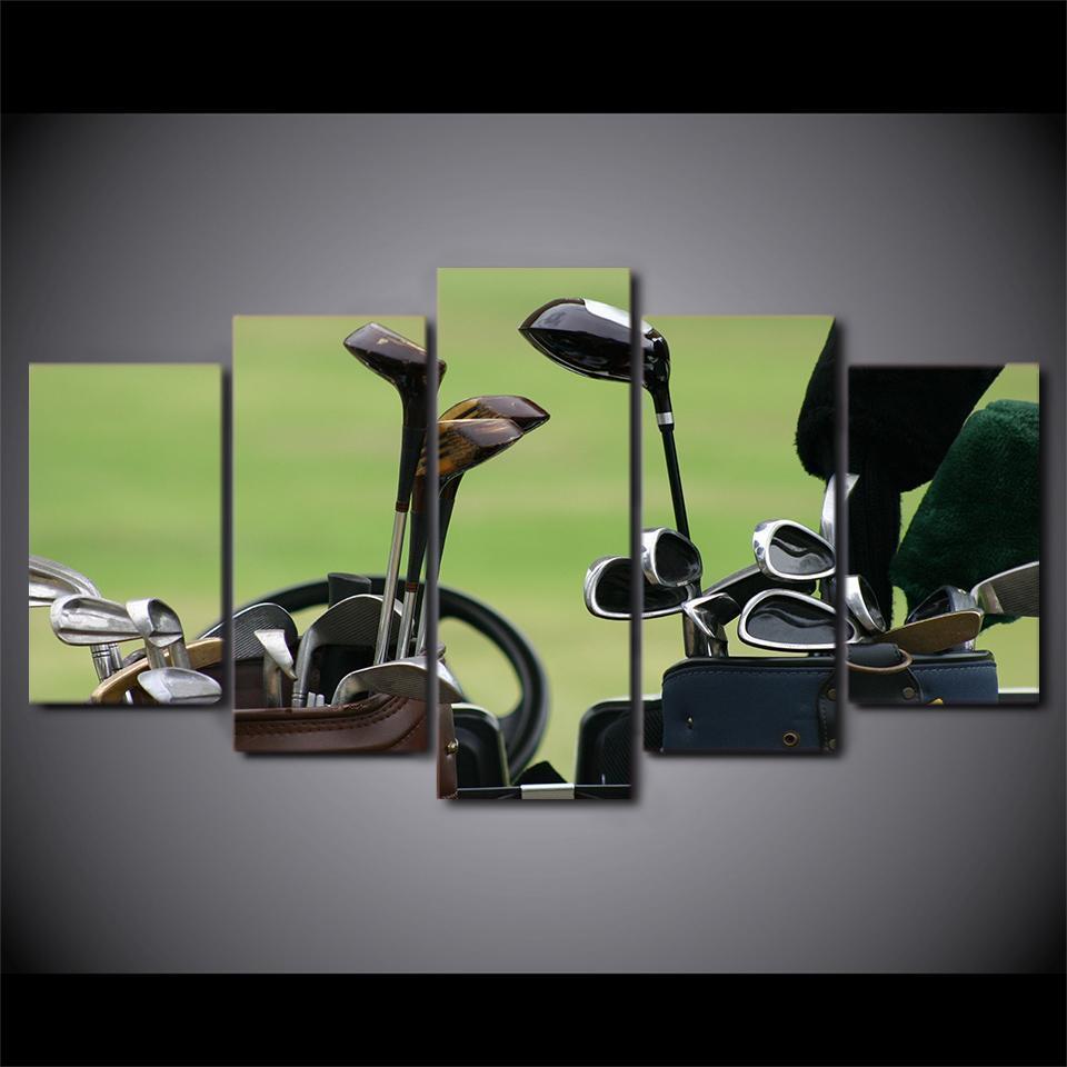 Golf Clubs At The Ready Sport Canvas Wall Art