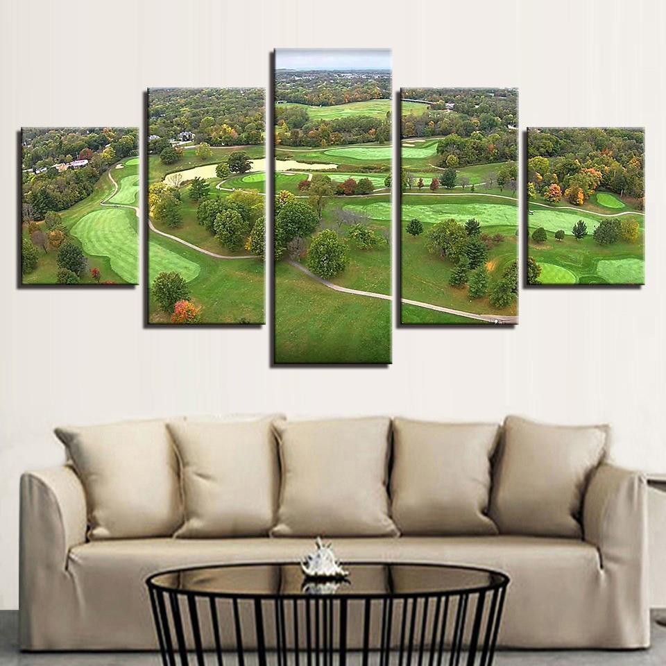 Golf Course Aerial View Sport Canvas Wall Art