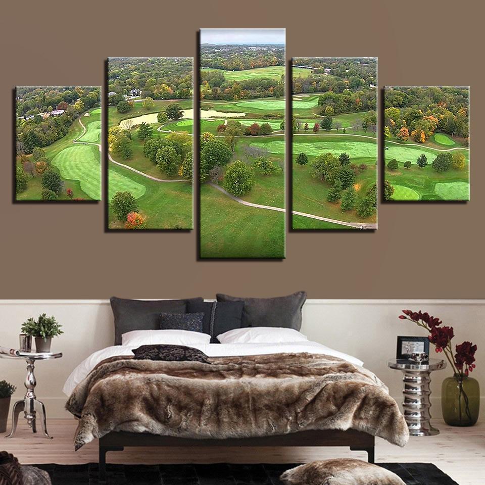 Golf Course Aerial View Sport Canvas Wall Art