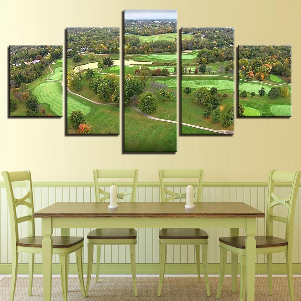 Golf Course Aerial View Sport Canvas Wall Art