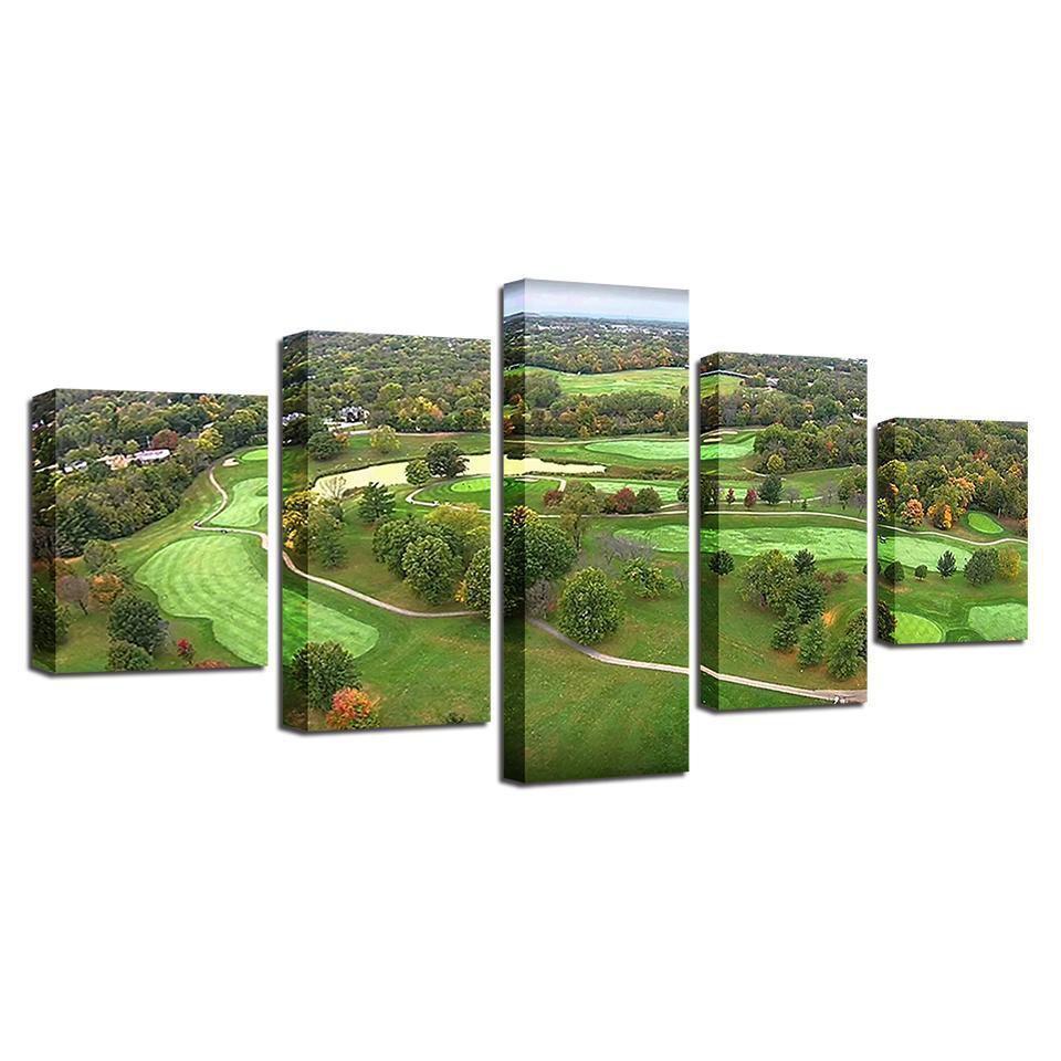 Golf Course Aerial View Sport Canvas Wall Art