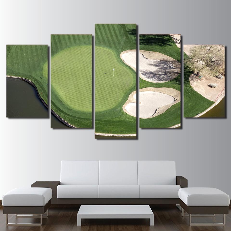 Golf Course Putting Green Aerial Shot Sport Canvas Wall Art