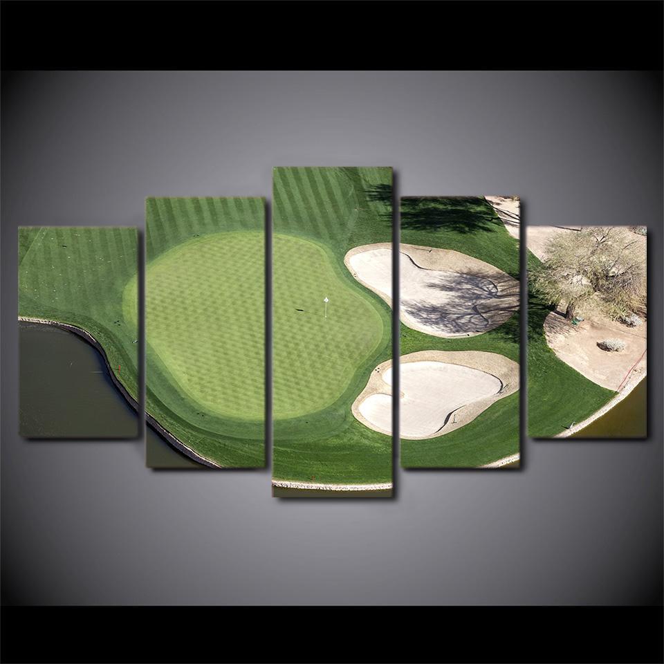 Golf Course Putting Green Aerial Shot Sport Canvas Wall Art