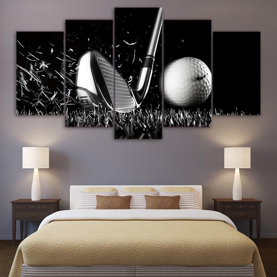 Golf Iron And Nike Ball Sport Canvas Wall Art
