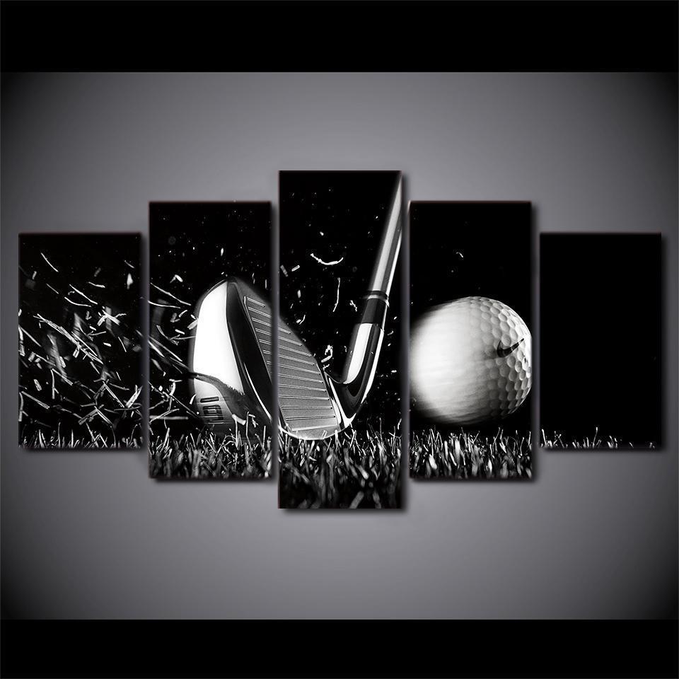 Golf Iron And Nike Ball Sport Canvas Wall Art
