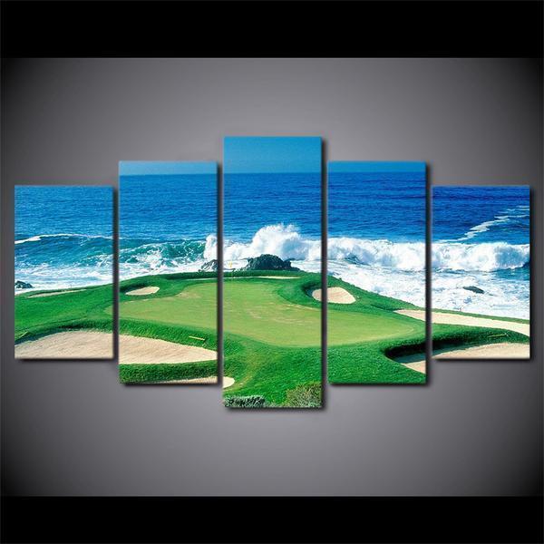 Golfing Golf Course Green Nature Canvas Wall Art