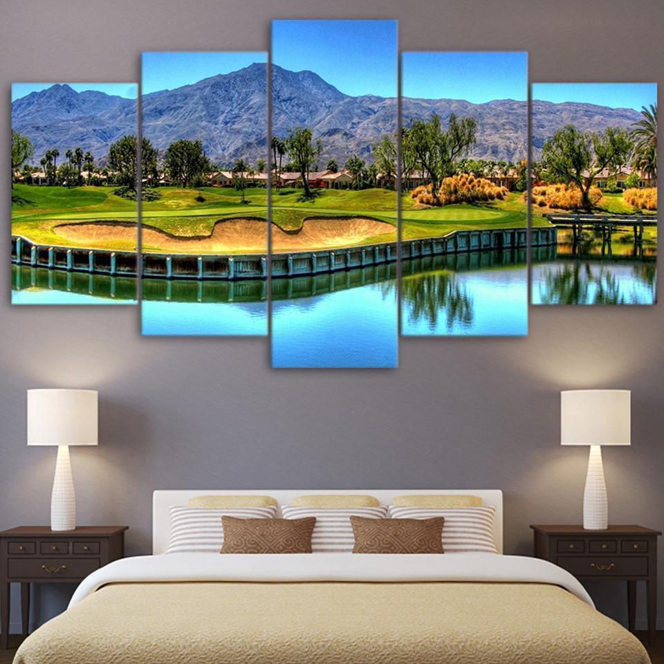Golfing In The Desert Sport Canvas Wall Art