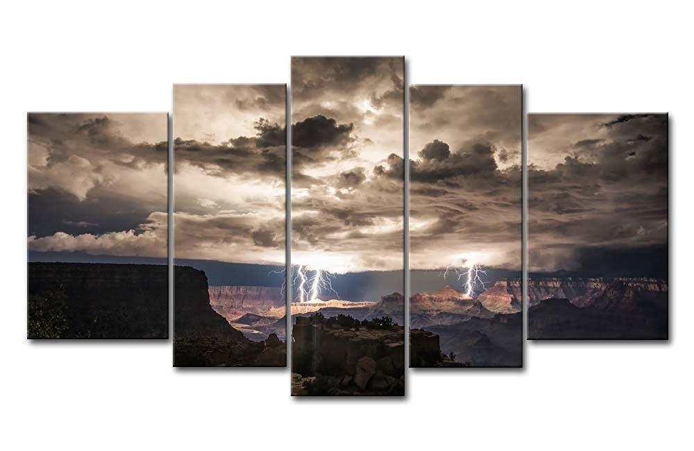 Grand Canyon Dark Cloud Nature Canvas Wall Art