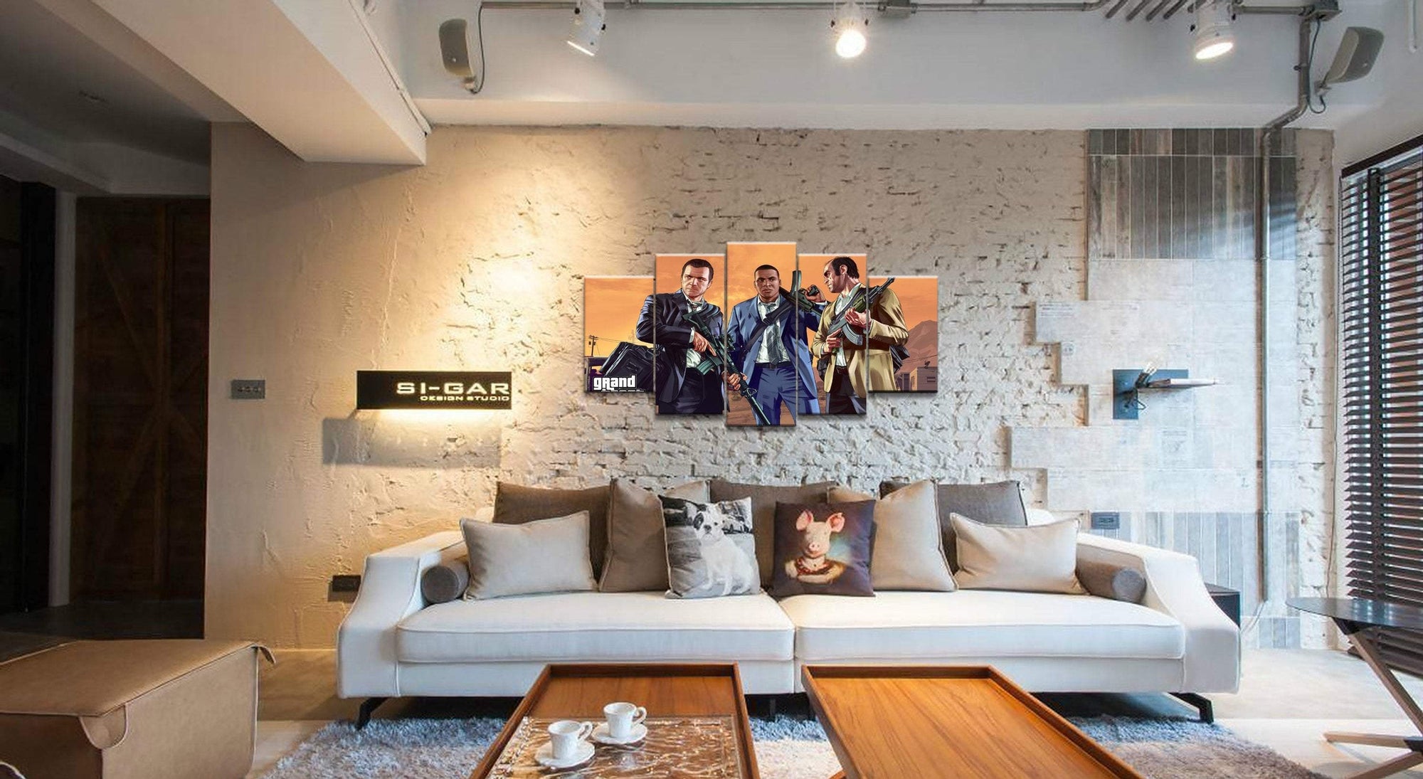 Grand Theft Auto V Character Posters 8 Gaming Canvas Wall Art