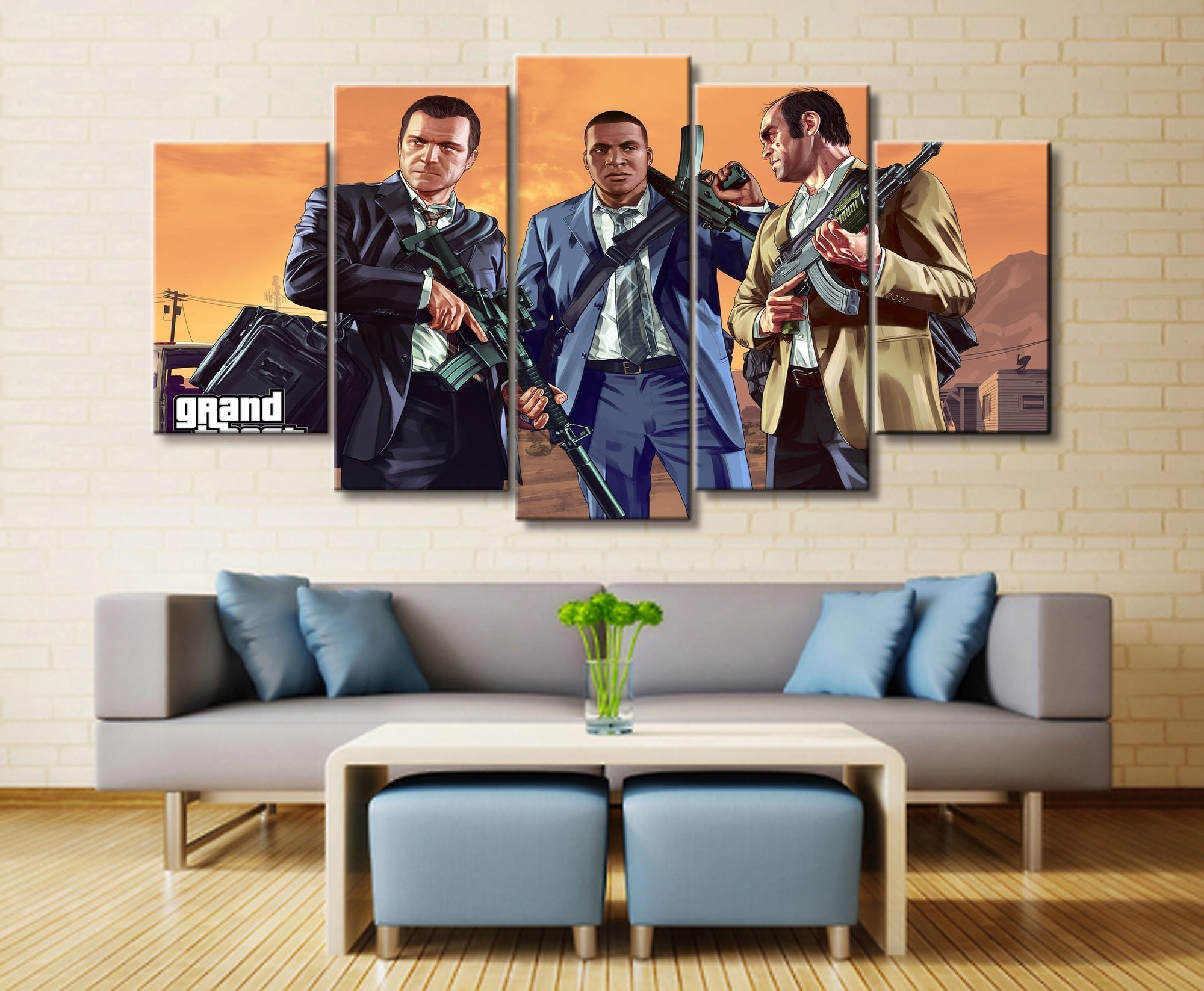 Grand Theft Auto V Character Posters 8 Gaming Canvas Wall Art
