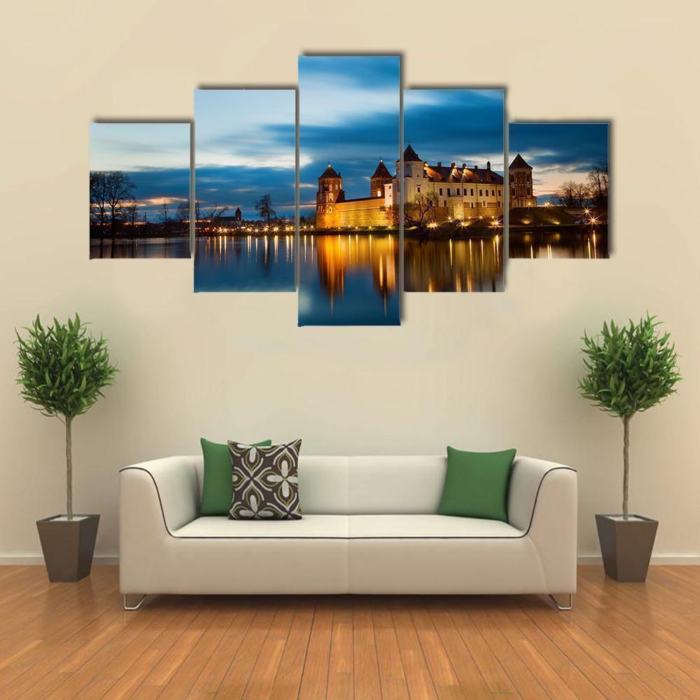 Grand View To Castle Of Mir Minsk Region Nature Canvas Wall Art