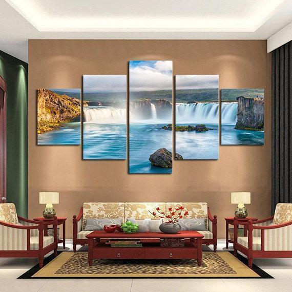 Grand Waterfall Nature Canvas Wall Art