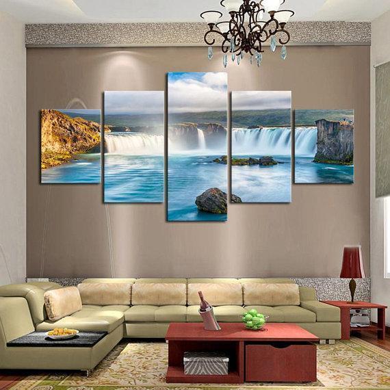 Grand Waterfall Nature Canvas Wall Art
