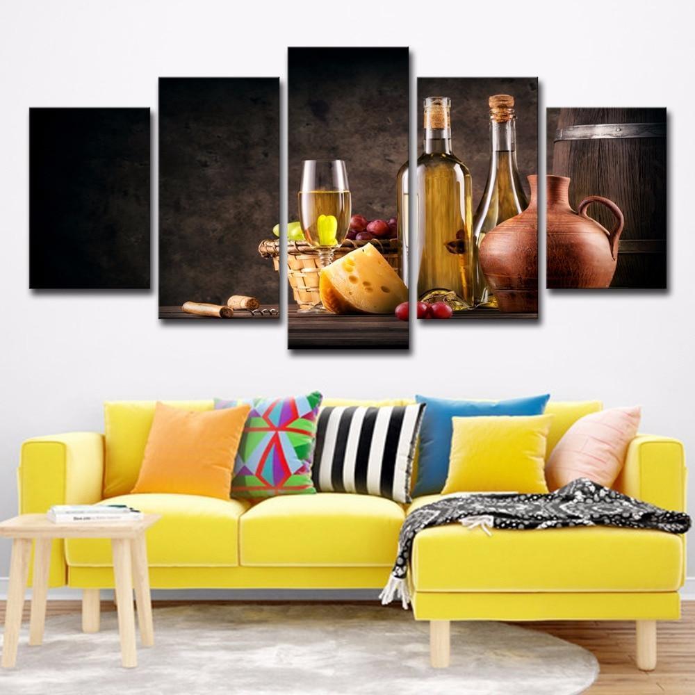 Grapes And Wine 1 Nature Canvas Wall Art