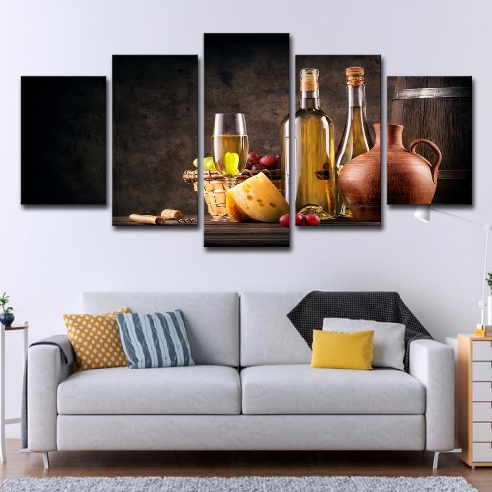 Grapes And Wine 1 Nature Canvas Wall Art