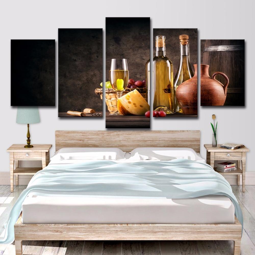 Grapes And Wine 1 Nature Canvas Wall Art