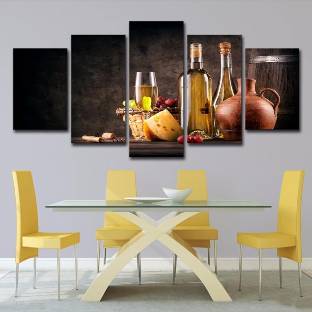 Grapes And Wine 1 Nature Canvas Wall Art