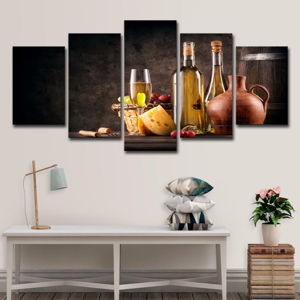 Grapes And Wine 1 Nature Canvas Wall Art