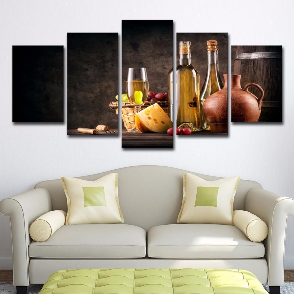 Grapes And Wine 1 Nature Canvas Wall Art
