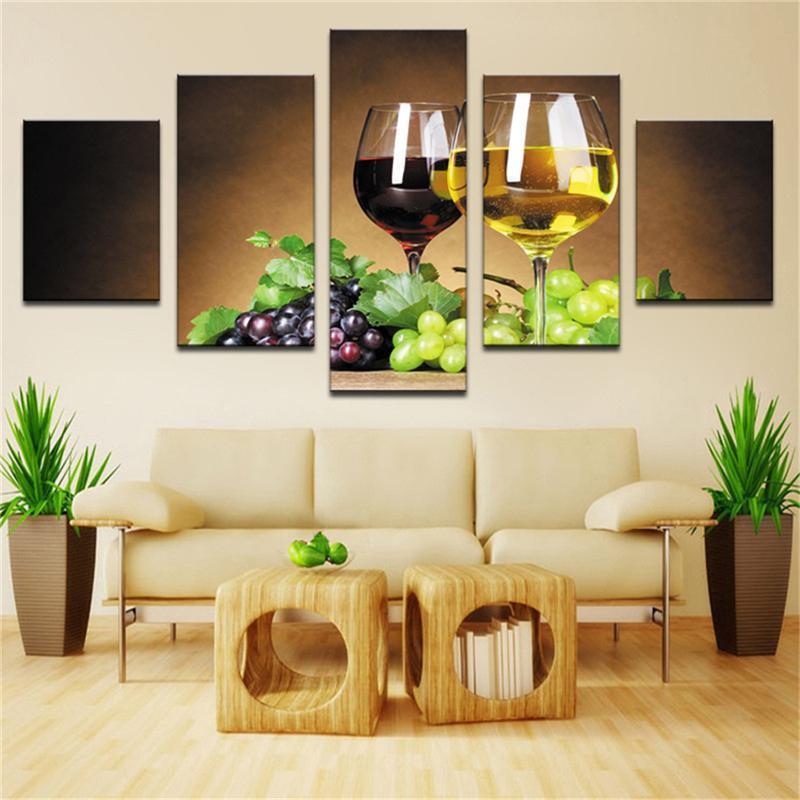 Grapes And Wine 2 Nature Canvas Wall Art