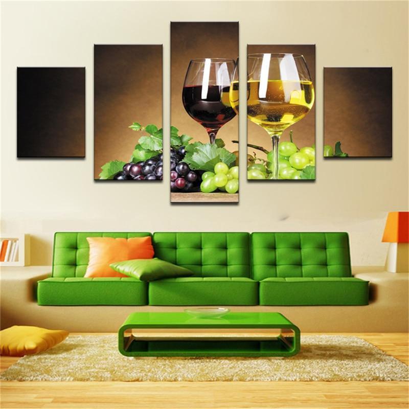 Grapes And Wine 2 Nature Canvas Wall Art