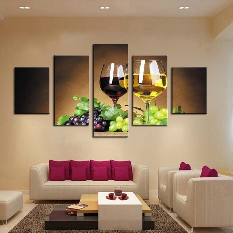 Grapes And Wine 2 Nature Canvas Wall Art