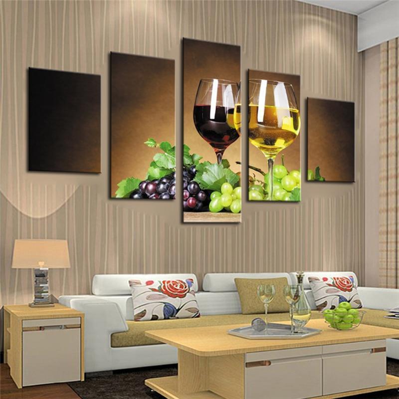 Grapes And Wine 2 Nature Canvas Wall Art