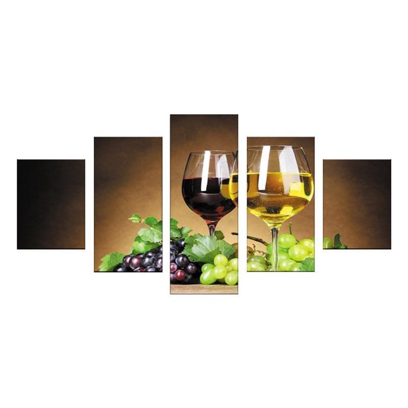 Grapes And Wine 2 Nature Canvas Wall Art