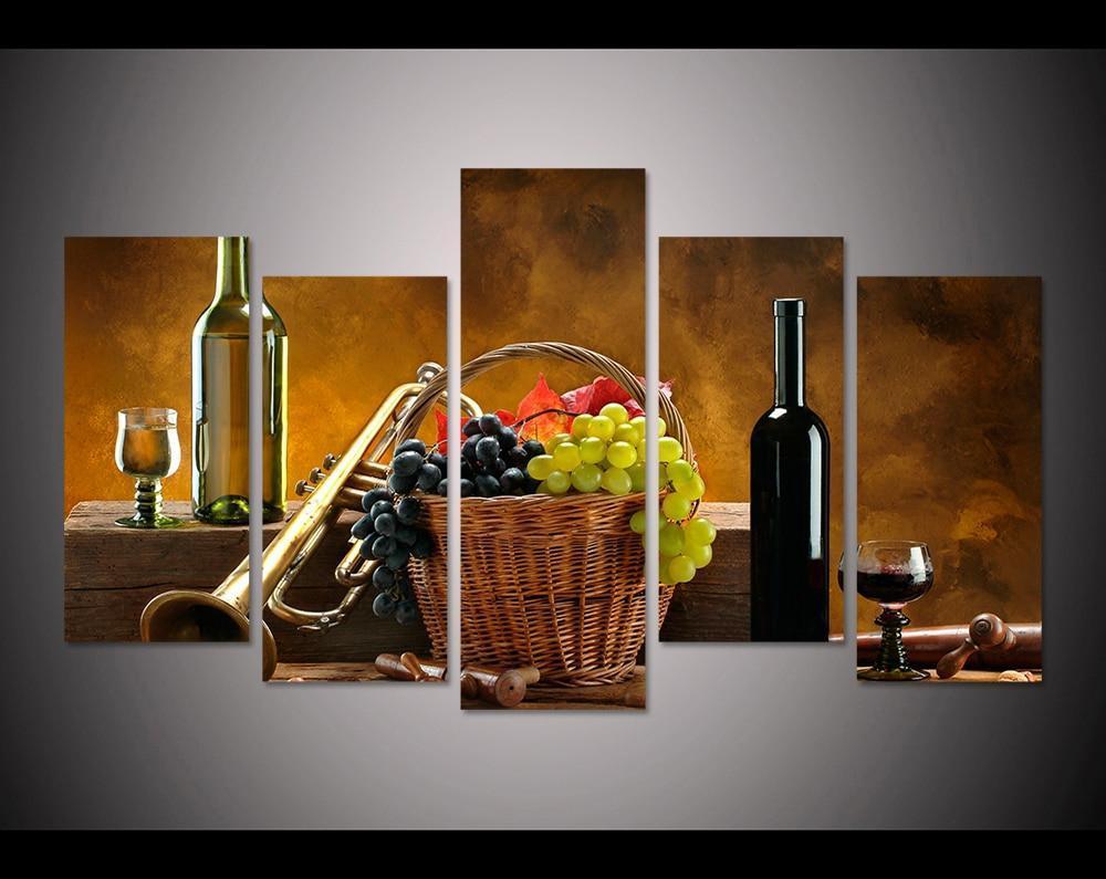 Grapes And Wine Nature Canvas Wall Art