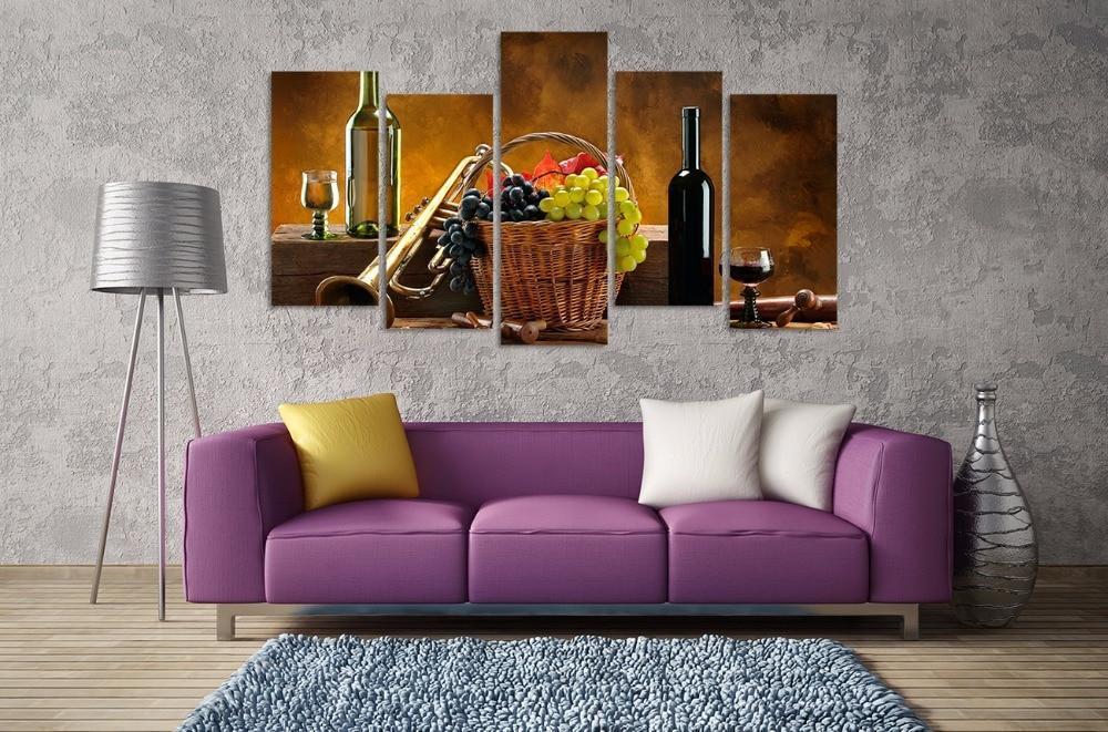 Grapes And Wine Nature Canvas Wall Art