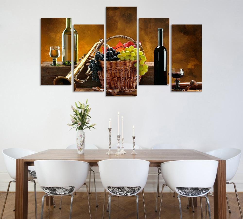 Grapes And Wine Nature Canvas Wall Art