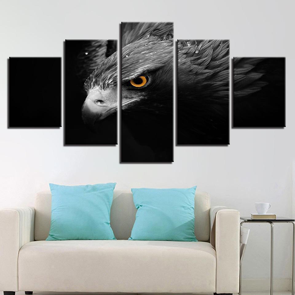 Gray Eagle Crow Animals Bird Animal Canvas Wall Art