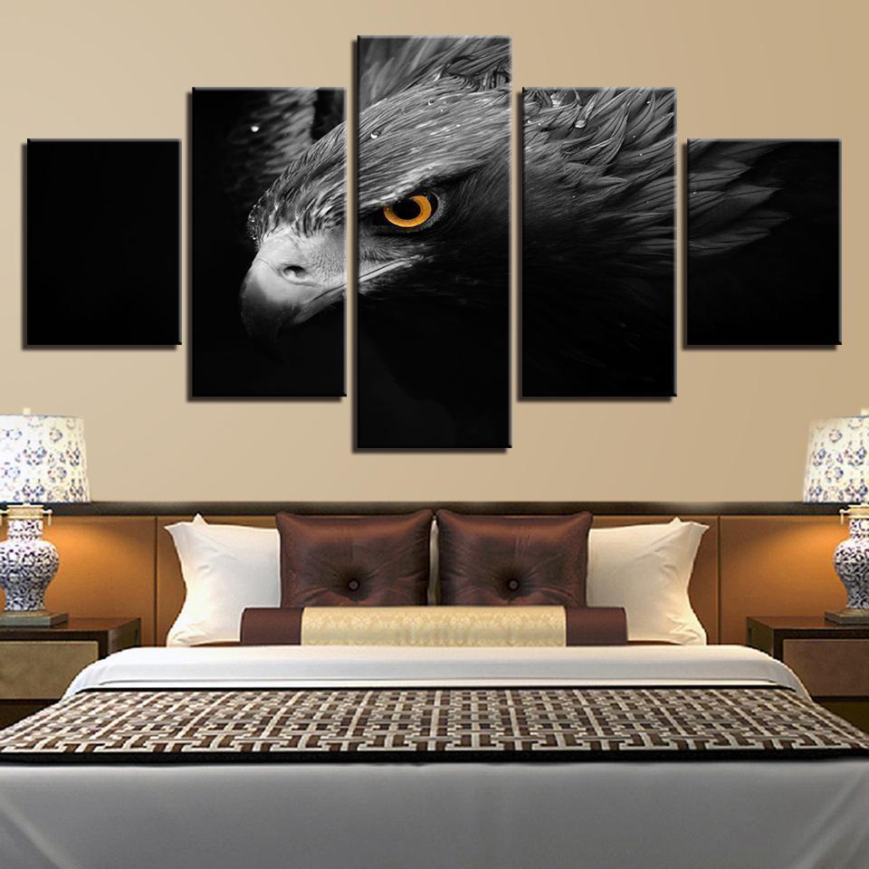 Gray Eagle Crow Animals Bird Animal Canvas Wall Art
