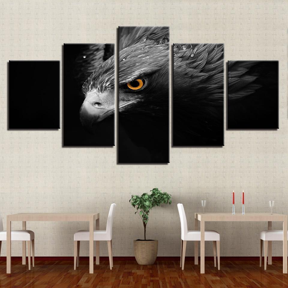 Gray Eagle Crow Animals Bird Animal Canvas Wall Art