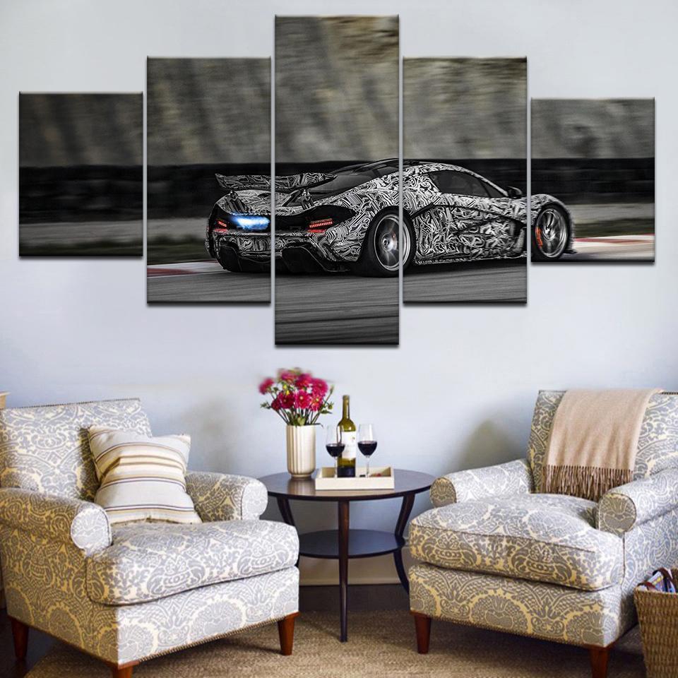 Gray Sports Car &amp;amp; Motor Canvas Wall Art