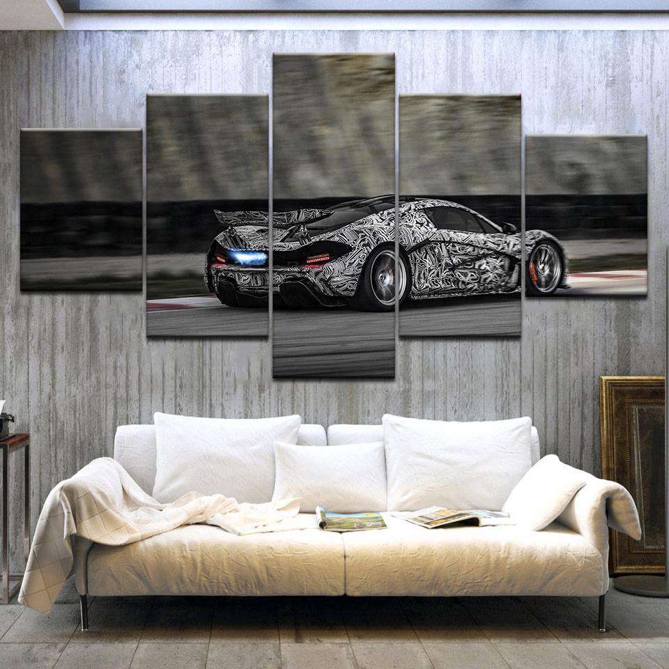 Gray Sports Car &amp;amp; Motor Canvas Wall Art