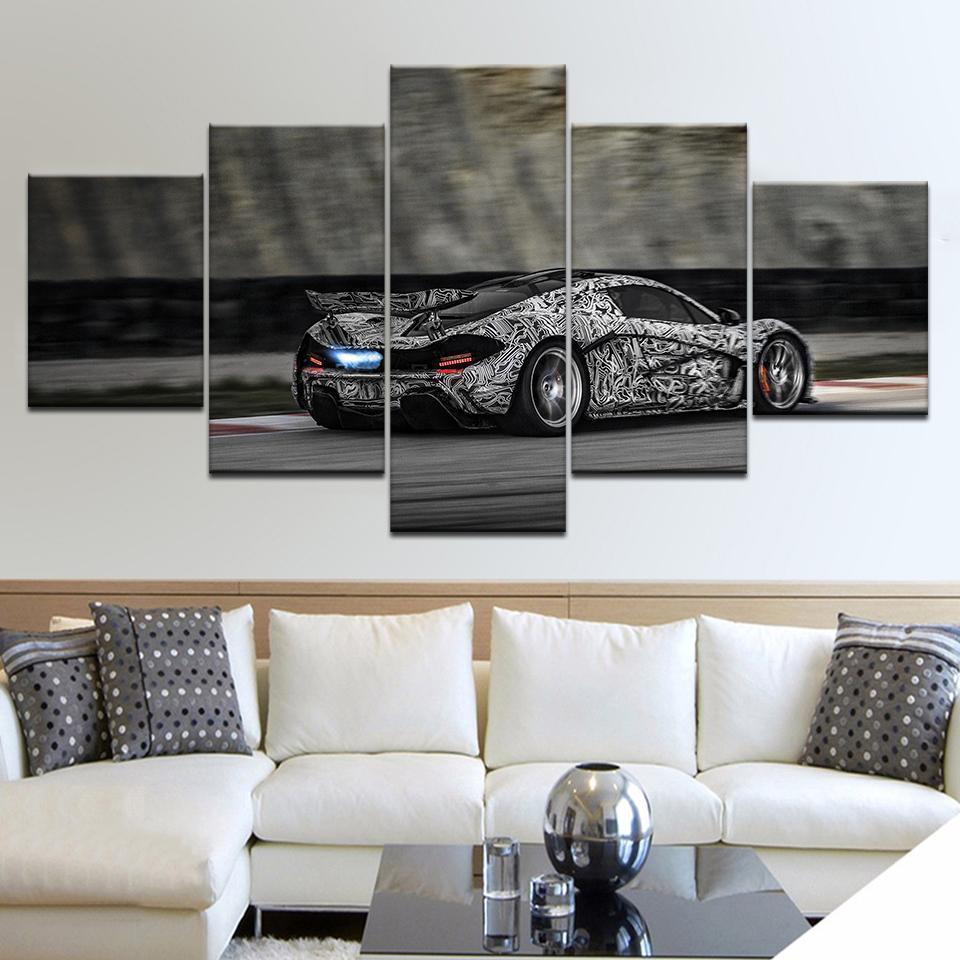 Gray Sports Car &amp;amp; Motor Canvas Wall Art