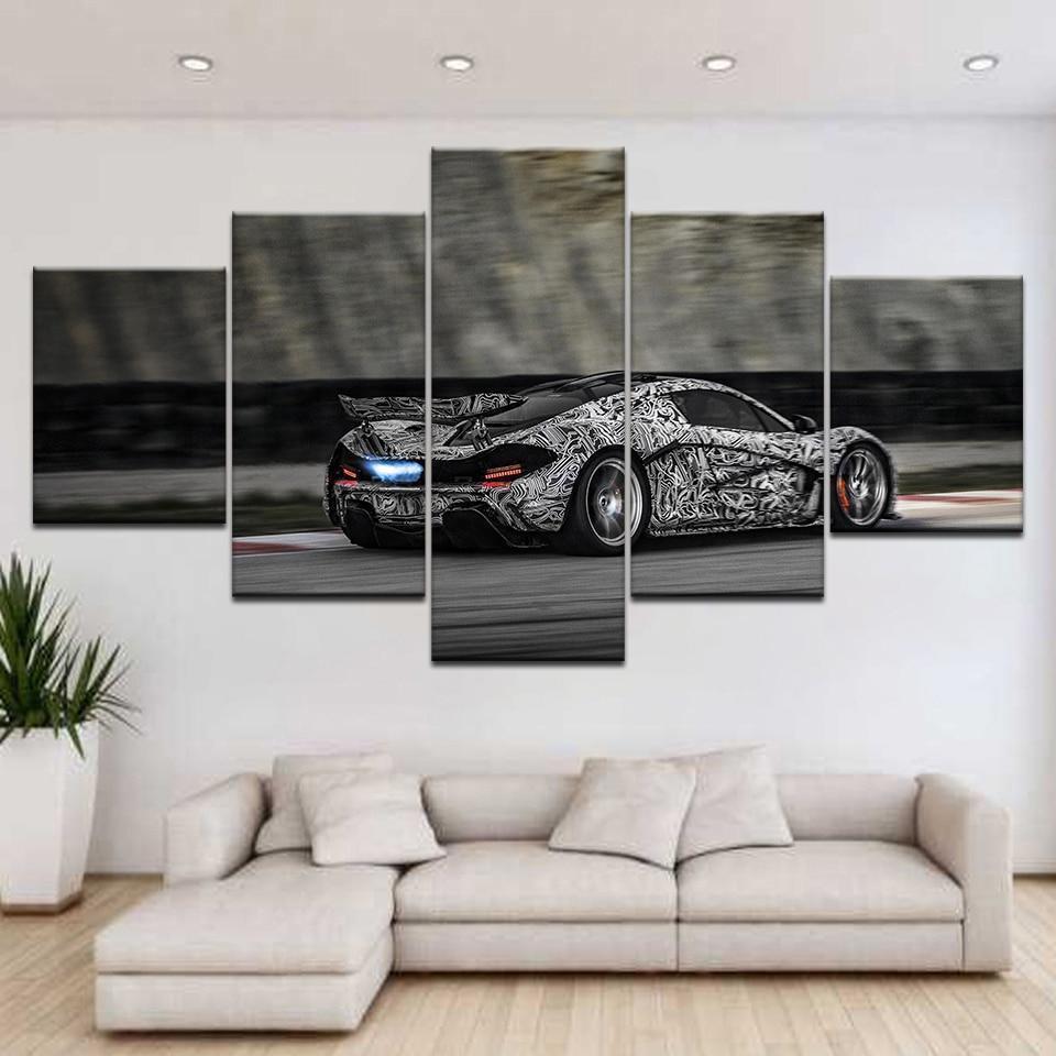 Gray Sports Car &amp;amp; Motor Canvas Wall Art
