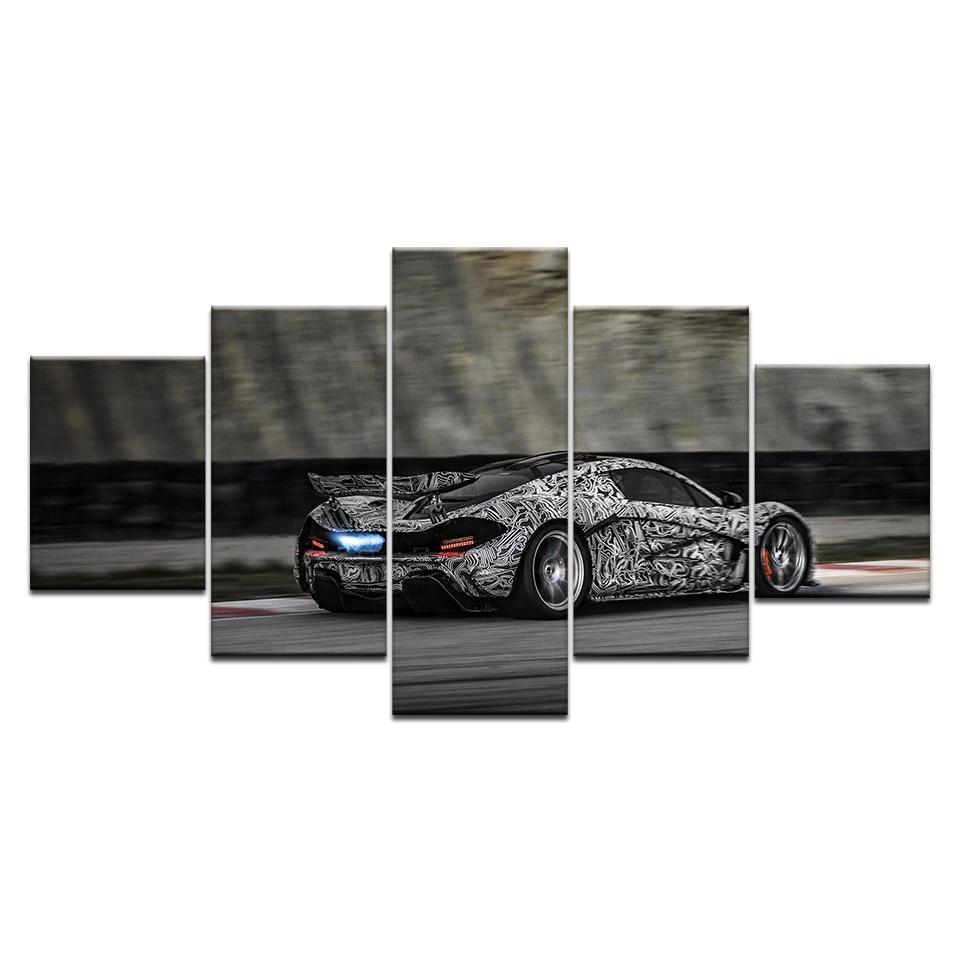 Gray Sports Car &amp;amp; Motor Canvas Wall Art