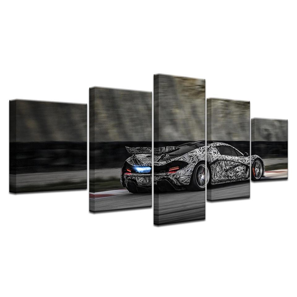 Gray Sports Car &amp;amp; Motor Canvas Wall Art