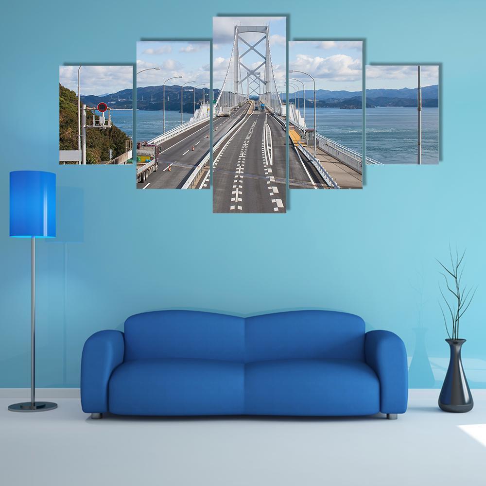 Great Bridge Cross Over Ocean Nature Canvas Wall Art