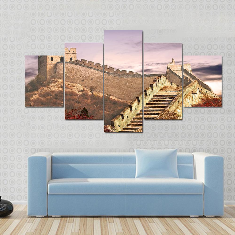 Great Wall Of China In The Clouds Nature Canvas Wall Art