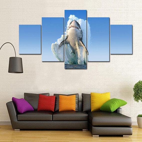 Great White Shark Animal Canvas Wall Art