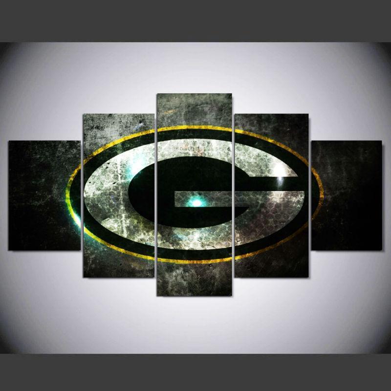 Green Bay Packers Logo Poster 2  Football Canvas Wall Art